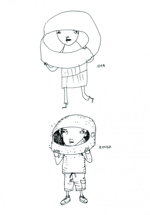 boy with over sized helmet boy with over sized helmet drawing